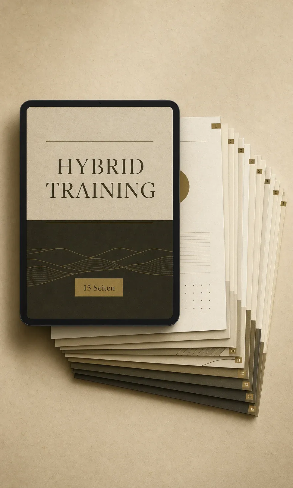 Mockup der 15-seitigen Hybrid-Training-Studie
